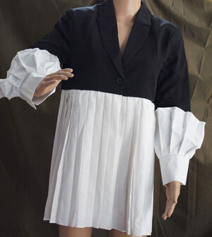 Dream Architect Black and White Jacket/Top/Mini Dress size L (see measurements)